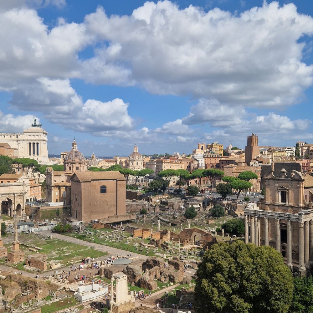 Roman Forum view included in a colosseum with arena access and ancient rome small group tour